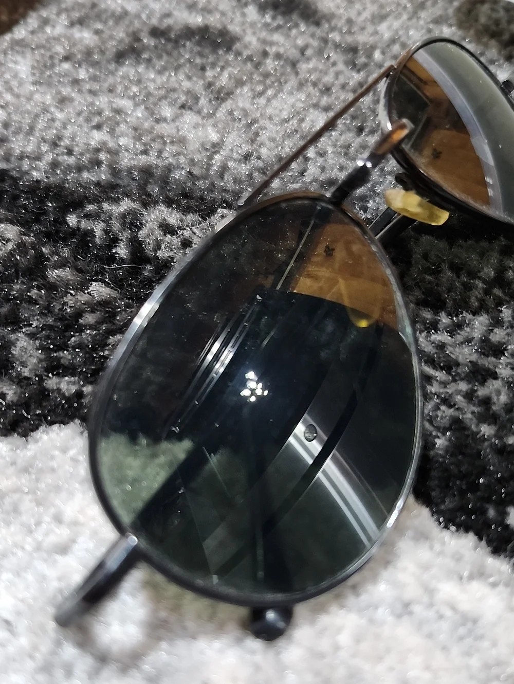 VINTAGE ZONI HANDMADE REFLECTIVE PLOARIZED ZEBRA & BLACK METAL AVIATOR SUNGLASSE